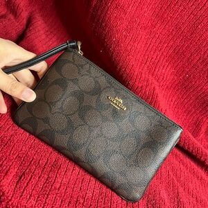 Coach Brown and Black Wristlet